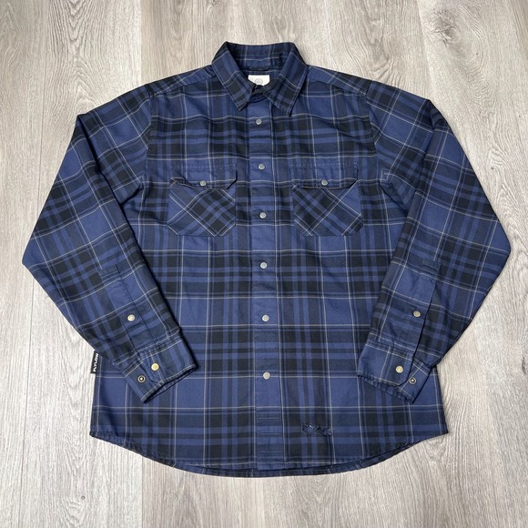 Flylow Other - Flylow Long Sleeve Snap Flannel Shirt Mens Size Medium Blue Plaid